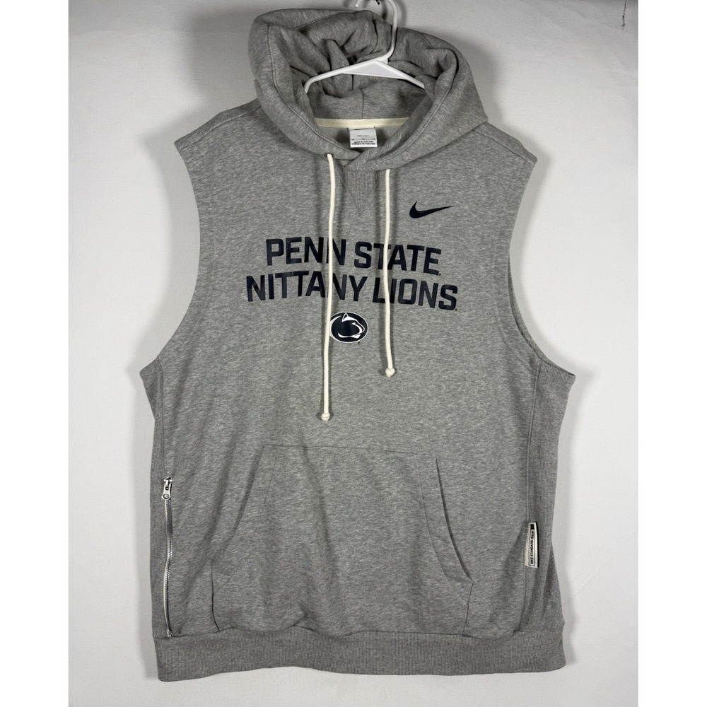 Nike Penn State Nittany Lions Coach Issue Hoodie Vest Men XL Gray James Franklin